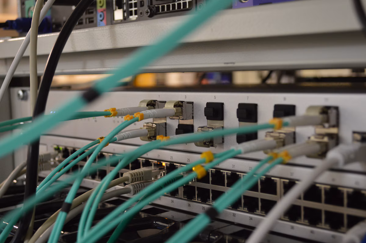 Local Area Network LAN with Ethernet cables